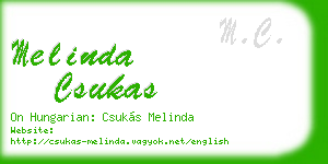 melinda csukas business card